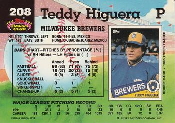 Teddy Higuera  baseball card collectible - Main Image 2