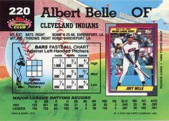 Albert Belle  baseball card collectible - Main Image 2