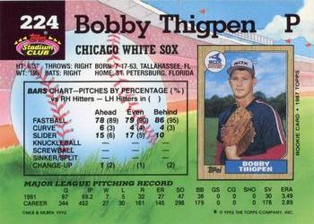 Bobby Thigpen  baseball card collectible - Main Image 2