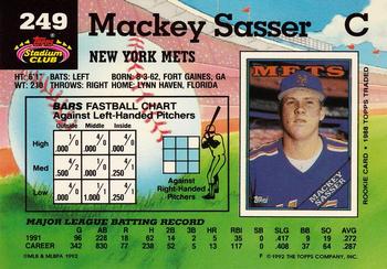 Mackey Sasser  baseball card collectible - Main Image 2