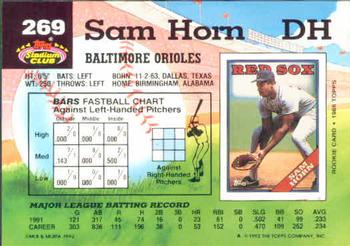 Sam Horn  baseball card collectible - Main Image 2