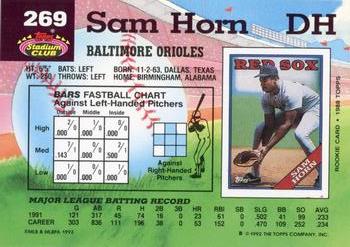 Sam Horn  baseball card collectible - Main Image 2