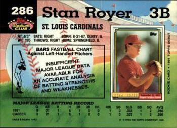 Stan Royer  baseball card collectible - Main Image 2