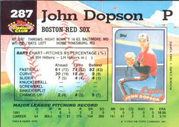 John Dopson  baseball card collectible - Main Image 2