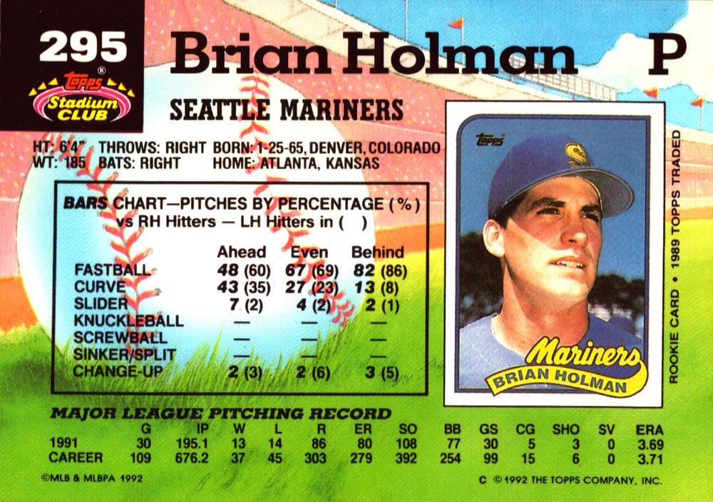 Brian Holman  baseball card collectible - Main Image 2