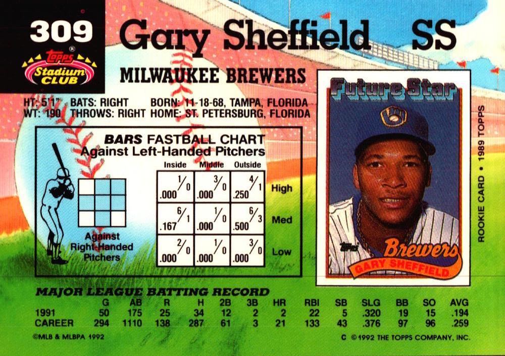 Gary Sheffield  baseball card collectible - Main Image 2
