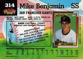 Mike Benjamin  baseball card collectible - Main Image 2