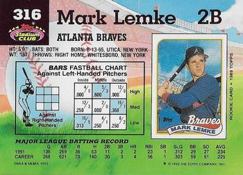 Mark Lemke  baseball card collectible - Main Image 2
