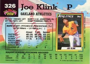 Joe Klink  baseball card collectible - Main Image 2