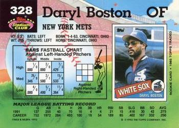 Daryl Boston  baseball card collectible - Main Image 2