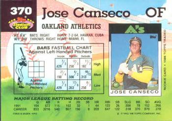 Jose Canseco  baseball card collectible - Main Image 2
