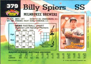 Bill Spiers  baseball card collectible - Main Image 2