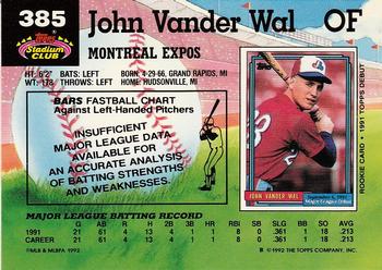 John Vander Wal  baseball card collectible - Main Image 2