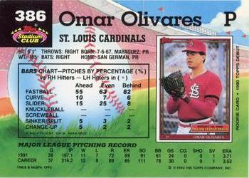 Omar Olivares  baseball card collectible - Main Image 2