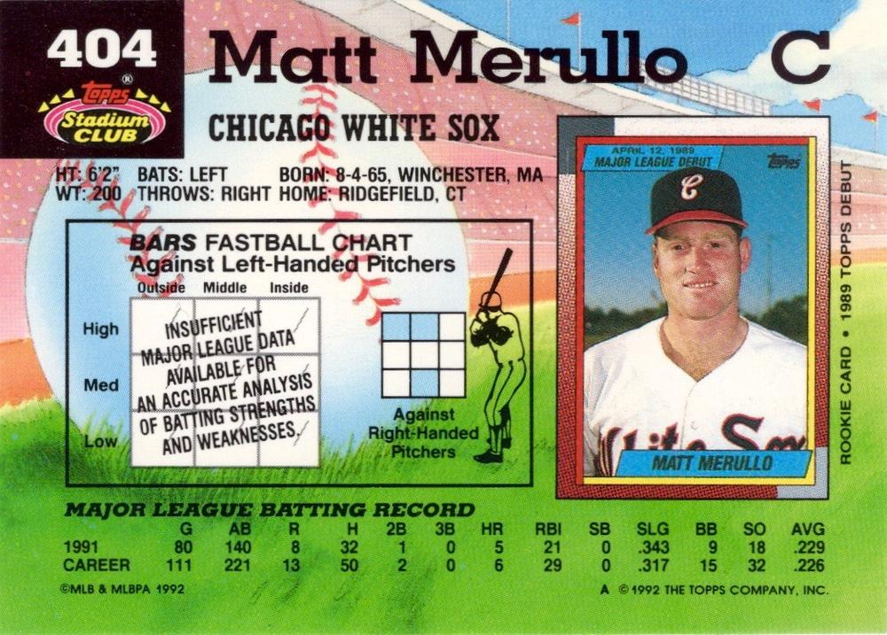 Matt Merullo  baseball card collectible - Main Image 2