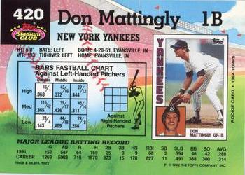 Don Mattingly  baseball card collectible - Main Image 2