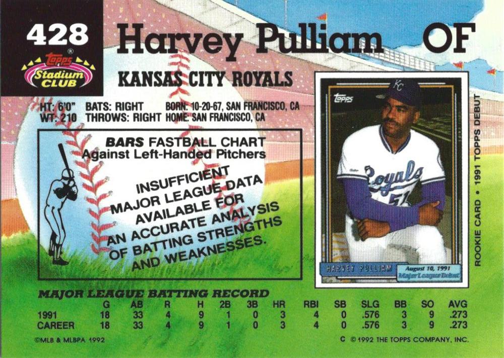 Harvey Pulliam  baseball card collectible - Main Image 2