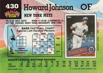 Howard Johnson  baseball card collectible - Main Image 2