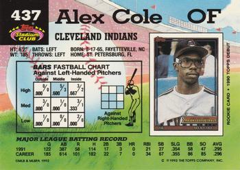 Alex Cole  baseball card collectible - Main Image 2