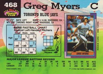 Greg Myers  baseball card collectible - Main Image 2