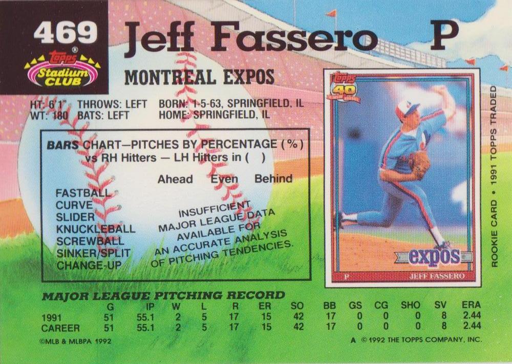 Jeff Fassero  baseball card collectible - Main Image 2