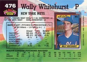 Wally Whitehurst  baseball card collectible - Main Image 2