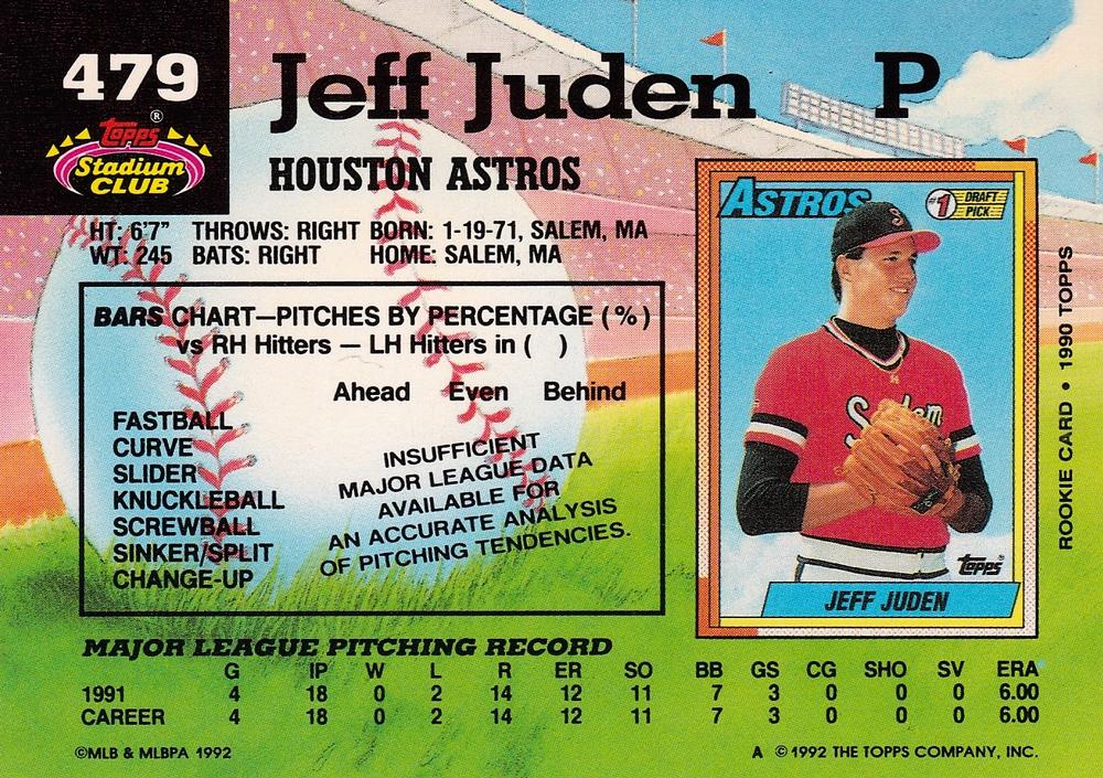 Jeff Juden  baseball card collectible - Main Image 2