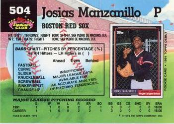Josias Manzanillo  baseball card collectible - Main Image 2