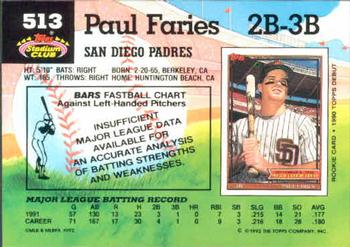 Paul Faries  baseball card collectible - Main Image 2