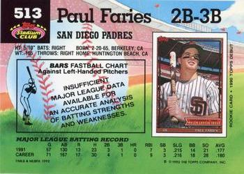 Paul Faries  baseball card collectible - Main Image 2