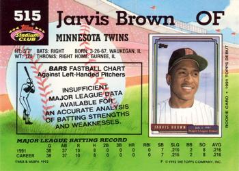 Jarvis Brown  baseball card collectible - Main Image 2