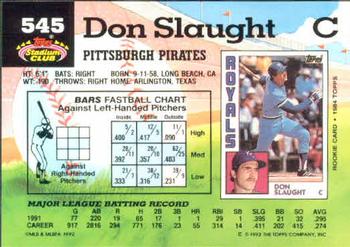 Don Slaught  baseball card collectible - Main Image 2