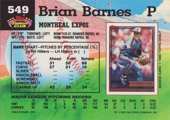 Brian Barnes  baseball card collectible - Main Image 2
