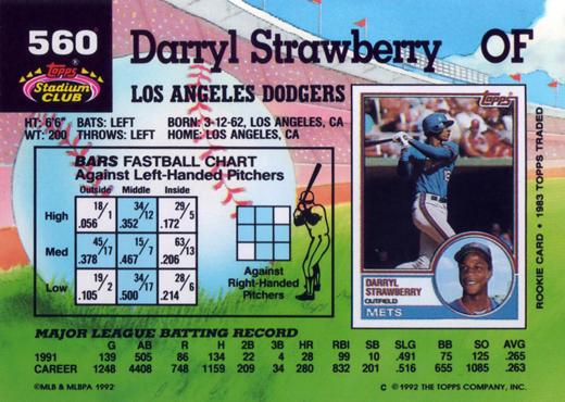 Darryl Strawberry  baseball card collectible - Main Image 2