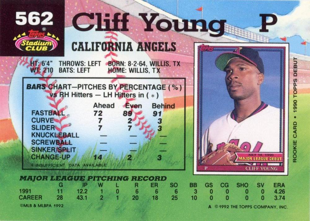 Cliff Young  baseball card collectible - Main Image 2