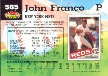 John Franco  baseball card collectible - Main Image 2