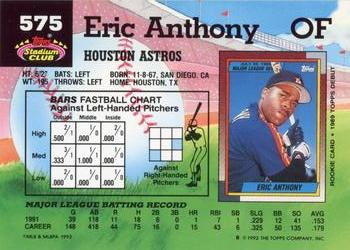 Eric Anthony  baseball card collectible - Main Image 2