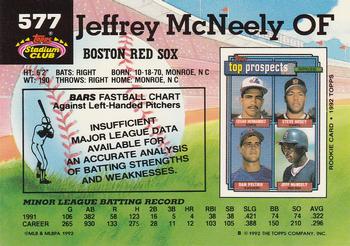 Jeff McNeely  baseball card collectible - Main Image 2