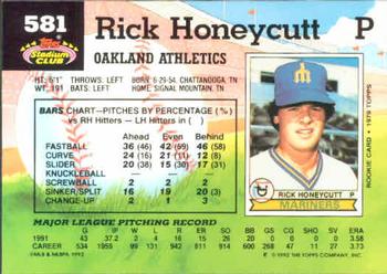 Rick Honeycutt  baseball card collectible - Main Image 2