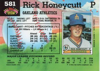 Rick Honeycutt  baseball card collectible - Main Image 2
