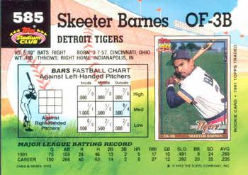 Skeeter Barnes  baseball card collectible - Main Image 2