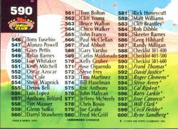 Checklist: 501-600  baseball card collectible - Main Image 2