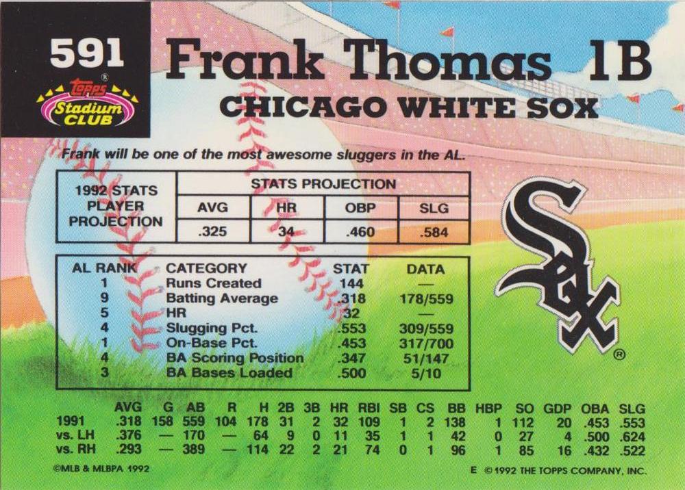 Frank Thomas  baseball card collectible - Main Image 2