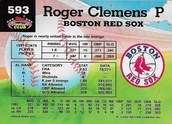 Roger Clemens  baseball card collectible - Main Image 2