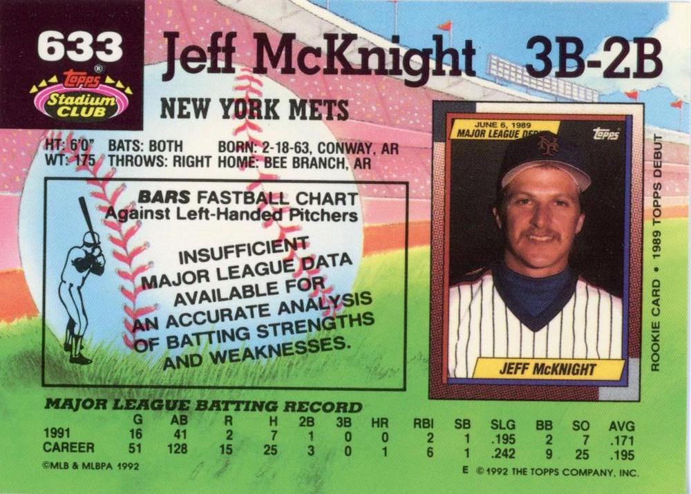 Jeff McKnight  baseball card collectible - Main Image 2