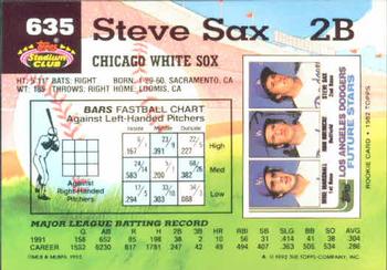 Steve Sax  baseball card collectible - Main Image 2