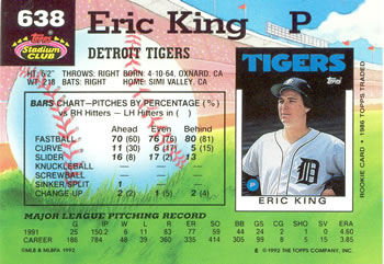Eric King  baseball card collectible - Main Image 2