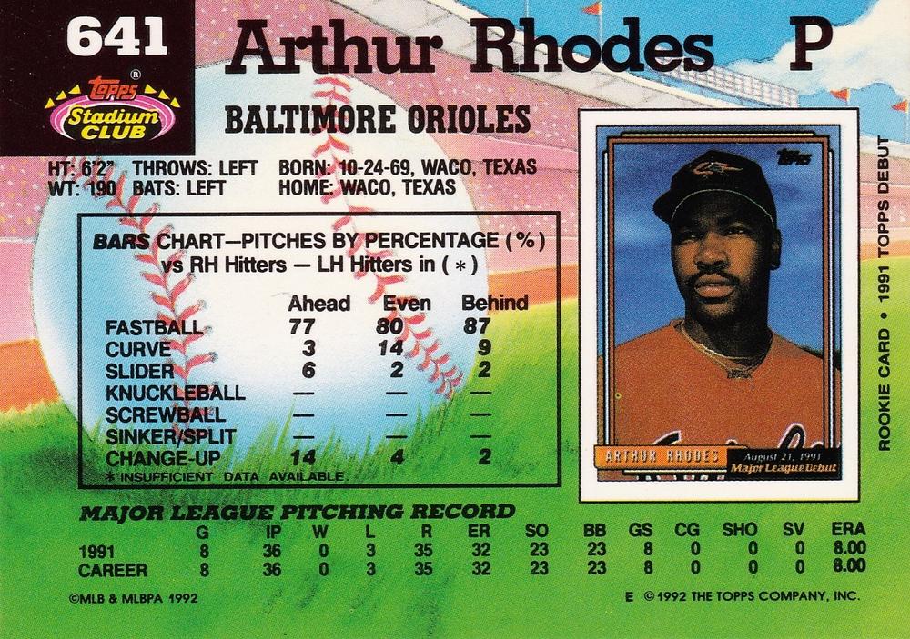 Arthur Rhodes  baseball card collectible - Main Image 2
