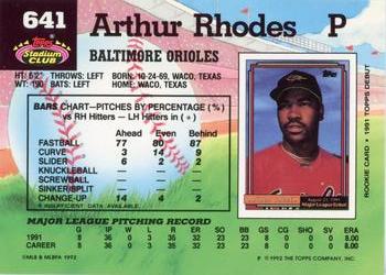 Arthur Rhodes  baseball card collectible - Main Image 2