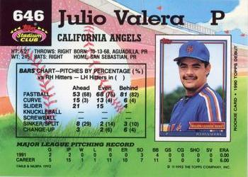 Julio Valera  baseball card collectible - Main Image 2